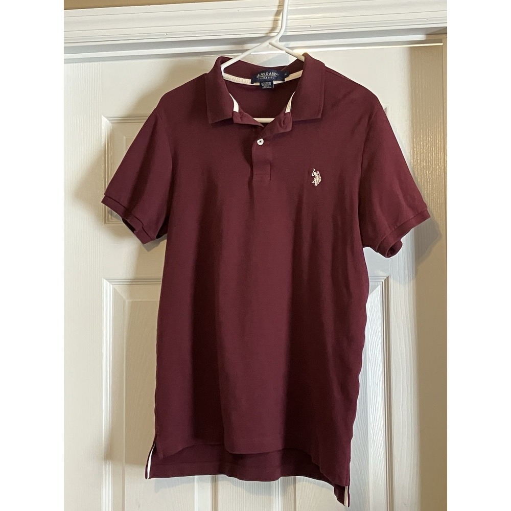 US POLO ASSN Men's Size Medium Polo Shirt ~ Maroon/ Burgundy Polo